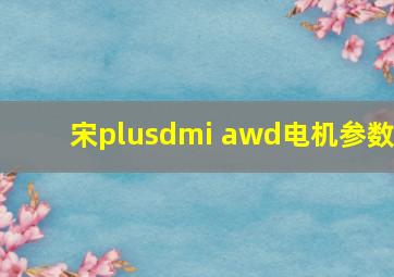 宋plusdmi awd电机参数